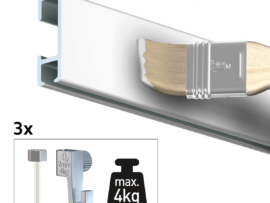 ARTITEQ 4 METER ALL-IN-ONE CLICK RAIL 4KG / WIT PRIMER RAL 9016