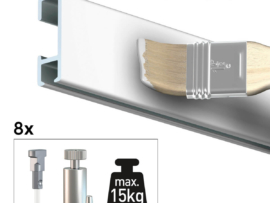 ARTITEQ 16 METER ALL-IN-ONE CLICK RAIL 15KG / WIT PRIMER RAL 9016