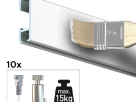 ARTITEQ 20 METER ALL-IN-ONE CLICK RAIL 15KG / WIT PRIMER RAL 9016