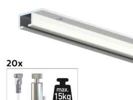 ARTITEQ 40 METER ALL-IN-ONE TOP RAIL 15KG / WIT RAL9003