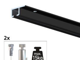 ARTITEQ 4 METER ALL-IN-ONE TOP RAIL 15KG / ZWART