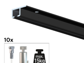 ARTITEQ 20 METER ALL-IN-ONE TOP RAIL 15KG / ZWART