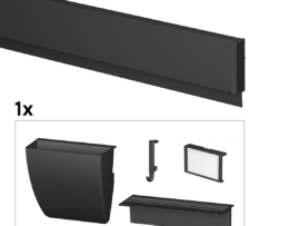 ARTITEQ 2 METER ALL-IN-ONE INFO RAIL INCL ACCESSOIRES / ZWART STRUCTUUR