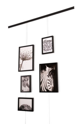 flexibele fotowand set 5 zwarte lijstjes