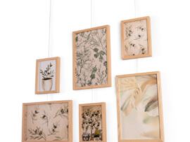 flexibele fotowand set 7 naturel eiken lijstjes