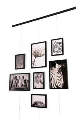flexibele fotowand set 7 zwarte lijstjes